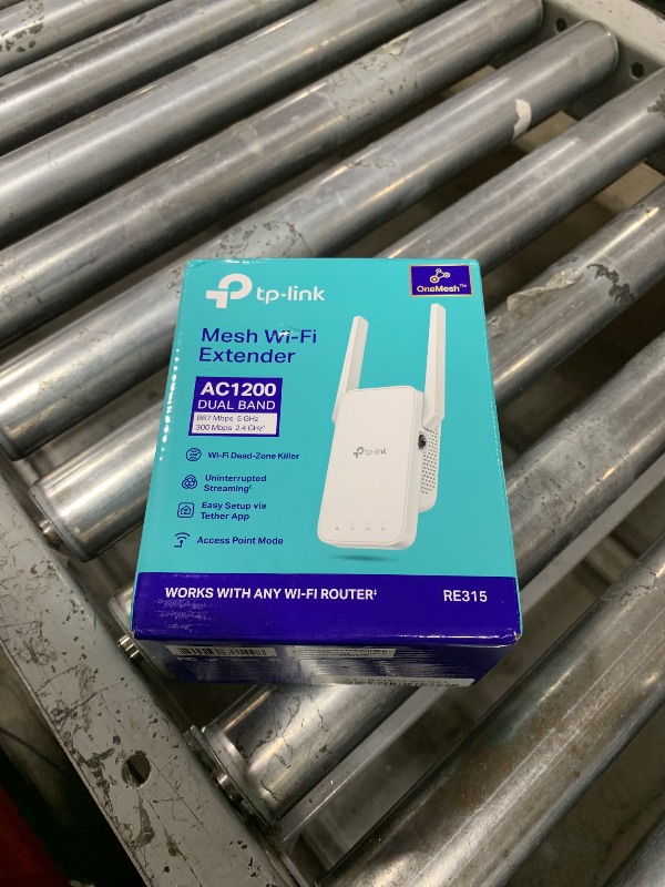 Photo 1 of TP-Link AC1200 WiFi Extender, 2025 Wirecutter Best WiFi Extender, 1.2Gbps Home Signal Booster, Dual Band 5GHz/2.4GHz, Up to 1600 Sq.ft and 32 Devices, EasyMesh Compatible, One Ethernet Port (RE315)
