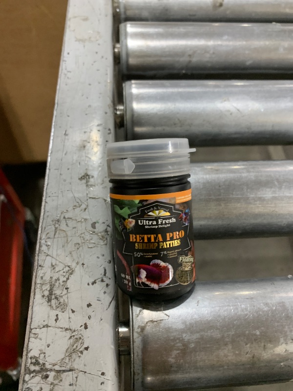 Photo 1 of Ultra Fresh Betta Fish Food, Pro Shrimp Patties, 50% Sword Prawns + Akiami Paste Shrimps, All Natural Protein, Rich in Calcium, for Betta's Healthy Development and Cleaner Water, 0.7 oz