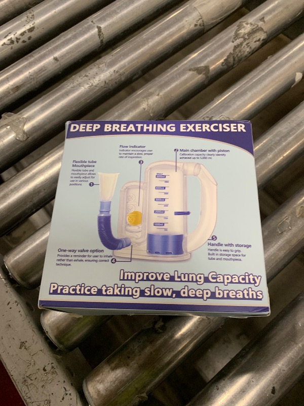 Photo 1 of Incentive Spirometer Adult, Breathing Exercise Device for Lungs, Deep Breathing Trainer for Adults - 5000ml Volume Measurement with Flow Rate Indicator