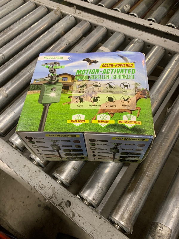 Photo 1 of 2 Packs Motion Activated Animal Repeller with Water Sprinkler, Solar Powered Deer Repellent Devices, IP65 Waterproof Cat Repellent Outdoor with Flashing Light, Deter Foxes Skunks Raccoons from Garden