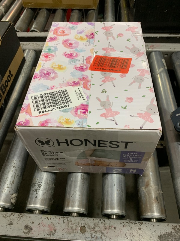 Photo 1 of The Honest Company Clean Conscious Diapers for Delicate Skin | Up to 100% Leakproof | Hypoallergenic, Fragrance Free | Girl Prints | Club Box, Size Newborn, 72 Count (Prints May Vary)