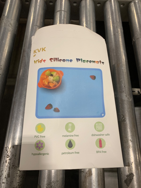 Photo 1 of KVK Silicone Placemat for Toddles Kids Non-Slip Reusable Portable Baby Placemats for Restaurant Stain-Proof Children Food Mats Eating Table Mat 2 Pack (Ecru)