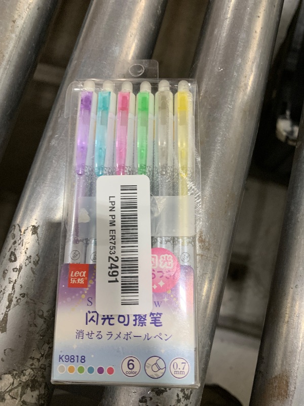 Photo 1 of MOZXIRZ 6 Pcs Erasable Colored Pens Cute Colored Glitter Pens Retractable Colored Pens 0.7mm Point Gel Ink Pen Office School Pens Women Girls Men Boys Pens (6Pcs Colored)