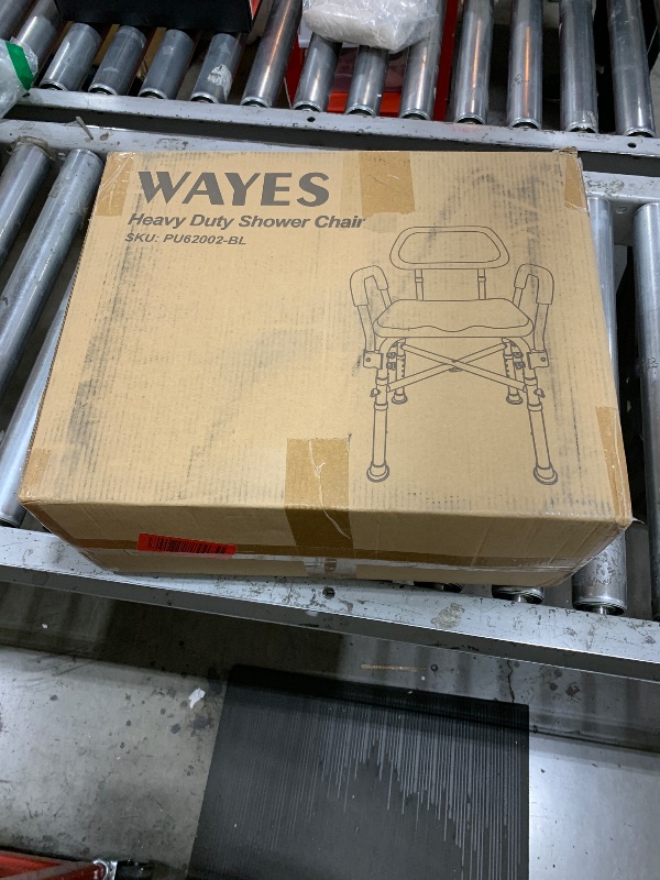 Photo 1 of WAYES Padded Shower Chair with Arms and Back - Bariatric Shower Chair, Up to 500 Lbs, Heavy-Duty, Adjustable