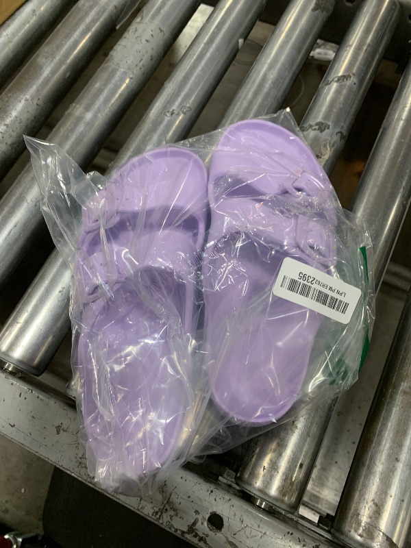 Photo 1 of VICT POPU Womens Sandals Adjustable Double Buckle Strap Waterproof EVA Flat Slides LIGHT PURPLE 10