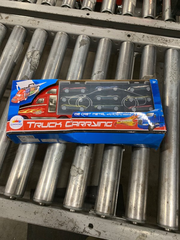 Photo 1 of BoomCaCa Toy Truck Transport Car Carrier - 18 Sport Cars in Truck Toys, Toys for Boys and Girls Age 3-10 yrs Old, Ideal Party Christmas Birthday Gift for Kids