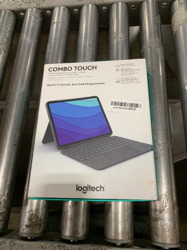 Photo 1 of Logitech Combo Touch iPad Pro 11-inch (1st, 2nd, 3rd, 4th gen - 2018, 2020, 2021, 2022) Keyboard Case - Detachable Backlit Keyboard, Click-Anywhere Trackpad - Oxford Gray; USA Layout