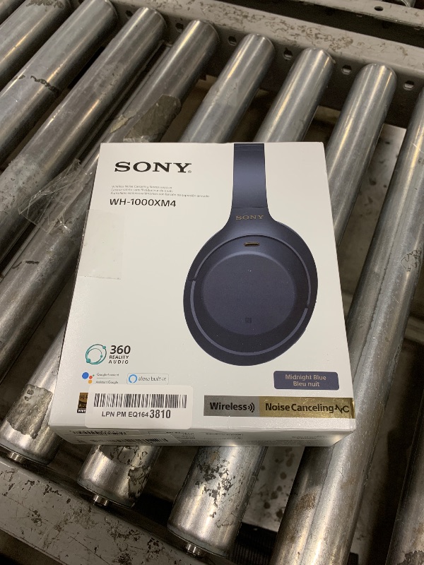 Photo 1 of Sony WH-1000XM4 Wireless Premium Noise Canceling Overhead Headphones with Mic for Phone-Call and Alexa Voice Control, Midnight Blue WH1000XM4