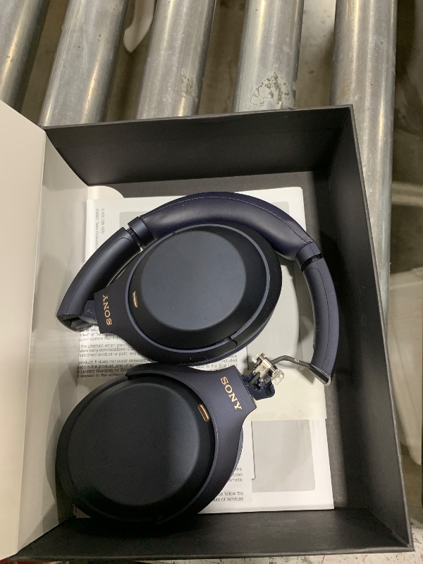 Photo 1 of Sony WH-1000XM4 Wireless Premium Noise Canceling Overhead Headphones with Mic for Phone-Call and Alexa Voice Control, Midnight Blue WH1000XM4