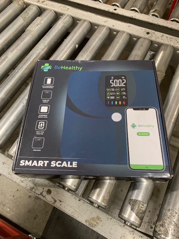 Photo 1 of BeHealthy - Body Fat Smart Bluetooth Scale, 16 Body Composition Analyzer, Smart Scale with BMI, Fat Percentage, Muscle Mass, Large LCD,Syncs with iOS/Android Fitness Apps, 400 lbs Capacity - Dark Blue