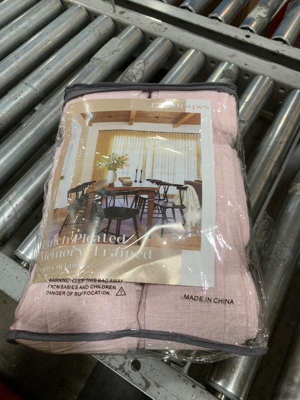 Photo 1 of Baby Pink Linen Pinch Pleated Curtains 96 Inch Length 2 Panels for Girls Bedroom Nursery Soft Thick Linen Window Curtains 96 Inches Long Semi Sheer Light Filtering for Living Room Blush Dusty Pink