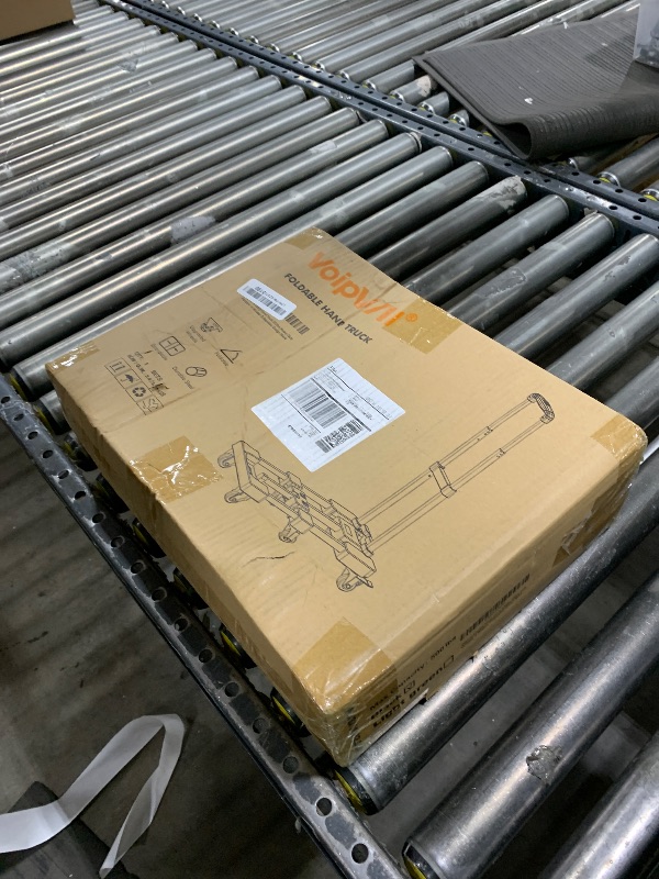 Photo 1 of Voipvvii Folding Hand Truck 500lbs, Portable Heavy Duty Dolly Cart, 6 Wheels Collapsible Luggage Cart with 2 Elastic Ropes 