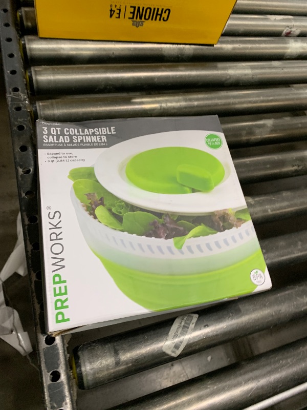 Photo 1 of PrepWorks 3 Qt Collapsible Salad Spinner – Space-Saving, Easy-to-Use, BPA-Free, for Quick Salad Washing & Drying, Dishwasher Safe