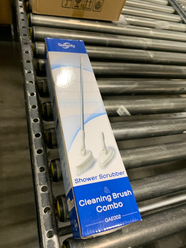 Photo 1 of Qaestfy Shower Scrubber Cleaning Brush Combo Bath Tub Tile Cleaner Scrubber Brush with 51'' Adjustable Long Handle Scrub Brush 