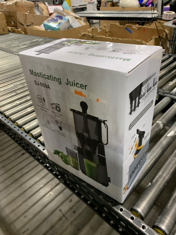 Photo 1 of Cold Press Juicer, 5.3" Wide Feed Chute Juice Extractor Machine with 400W, High Juice Yield, Slow Masticating Juicer for Whole Vegetables & Fruits, Deep Grey