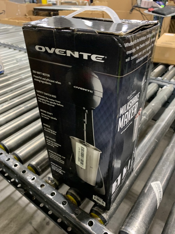 Photo 1 of OVENTE Classic Milkshake Maker Machine with 2 Speed Setting, Safety Lock & 15.2 Ounce Stainless Steel Mixing Cup & Rod, Electric Drink Mixer Ideal for Malted Milk, Protein Shakes & More, Black MS2070B