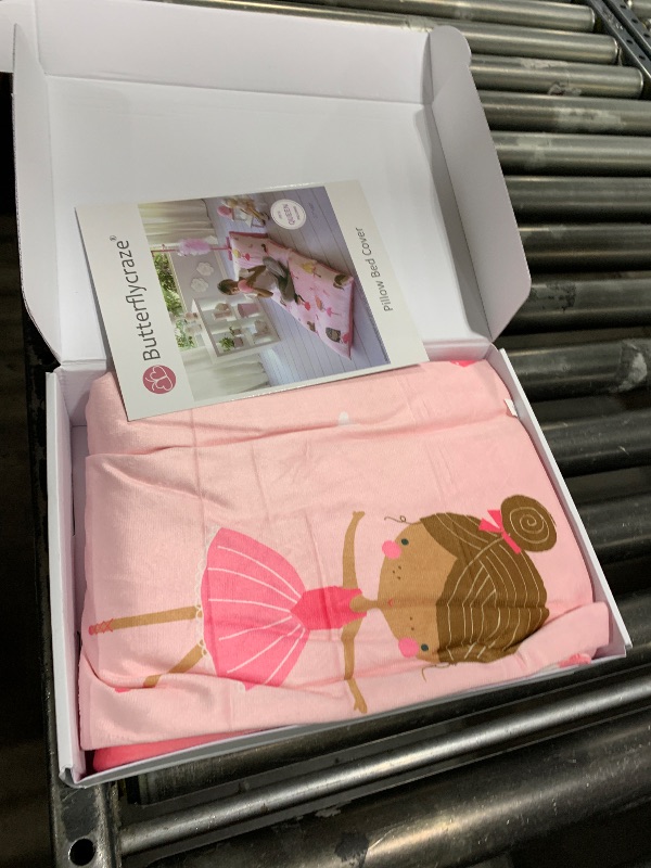 Photo 1 of Butterfly Craze Futon Floor Bed Lounger Cover - Queen Size Pink Ballerina - Machine Washable Pillow Case for Reading & TV - Fits 5 Standard Pillows for Cozy Cushions & Sleeping Pad