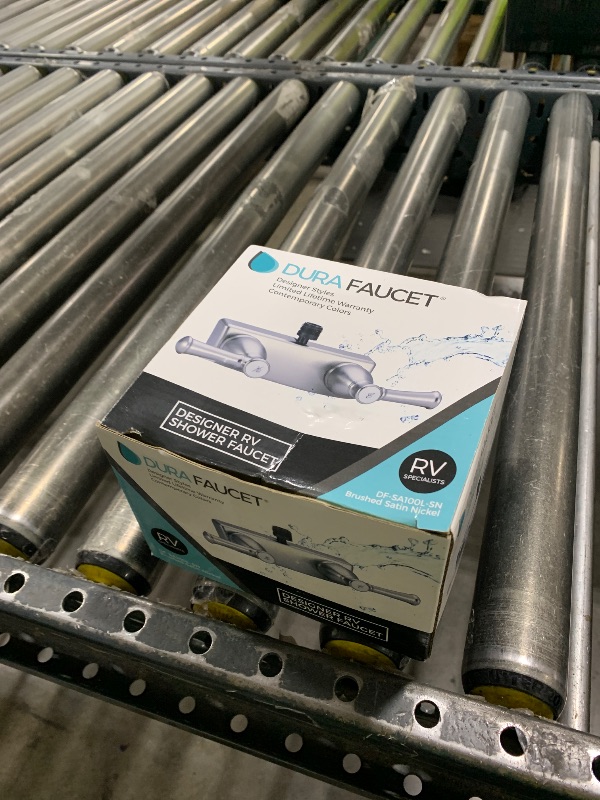 Photo 1 of Dura Faucet DF-SA100L-SN RV Shower Faucet Valve Diverter with Hot/Cold Handles (Brushed Satin Nickel)