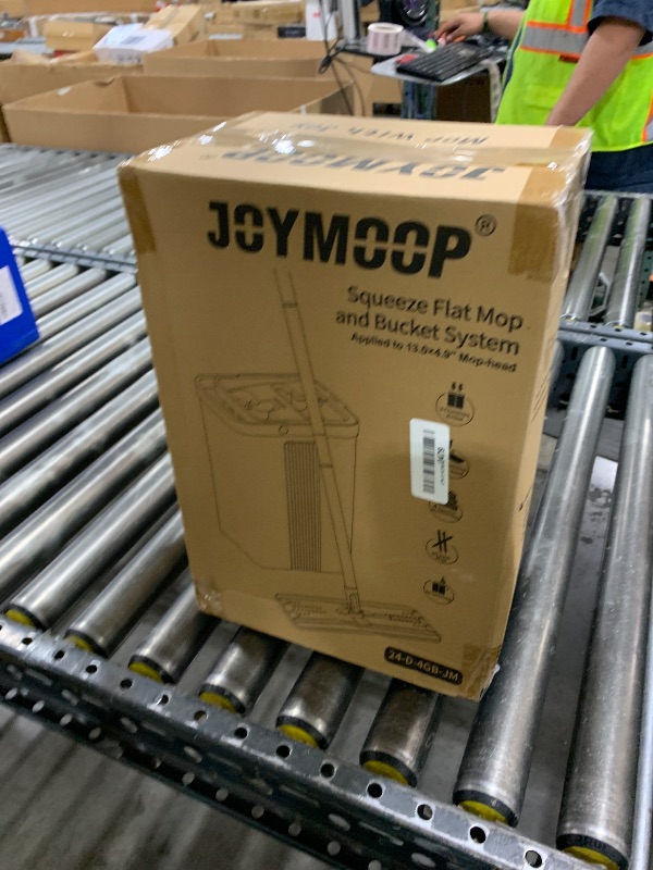 Photo 1 of JOYMOOP Mop and Bucket Set with Wringer, Flat Mops for Floor Cleaning, Wall Mop Cleaner with Long Handle, Hardwood Floor Mop with 4 Microfiber Pads