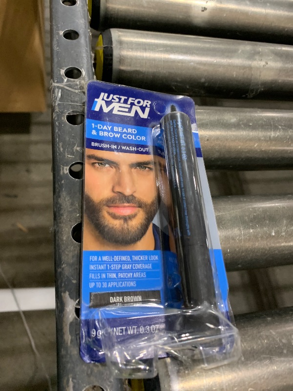 Photo 1 of Just for Men 1-Day Beard & Brow Color, Temporary Color for Beard and Eyebrows, For a Fuller, Well-Defined Look, Up to 30 Applications, Dark Brown