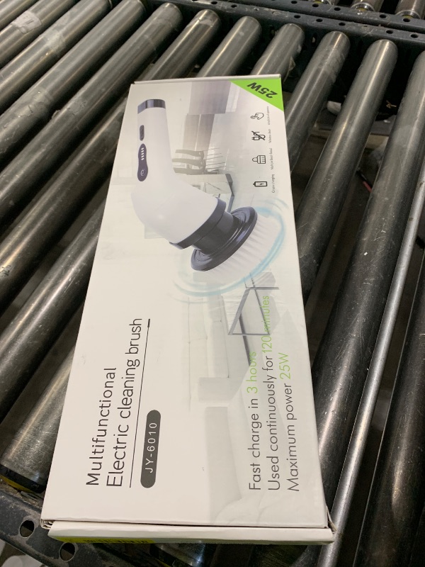 Photo 1 of Electric Spin Scrubber, Cordless Cleaning Brush, Shower Scrubber with 9 Brush Heads 2H Power Dual Speed, Adjustable Extension Handle, IPX7 Waterproof for Tub Tile Floor Car, O-White