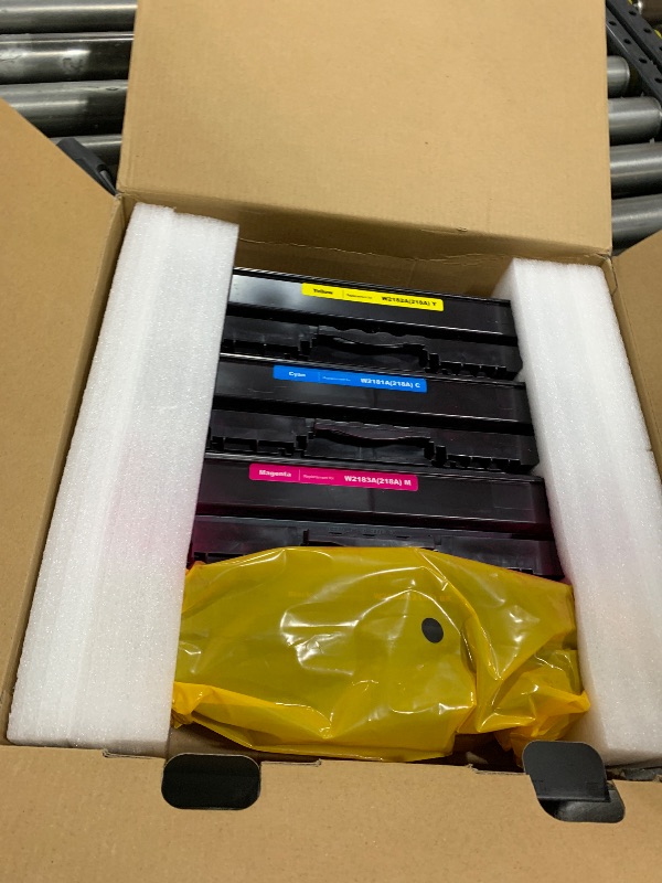 Photo 1 of 218A Toner Cartridges 4 Pack (with Chip) Compatible Replacement for HP 218A 218X for Color Laserjet Pro 3201dw MFP 3301fdw 3301cdw 3301sdw Printer Ink W2180A W2180X High Yield (BCMY, 4-Pack)