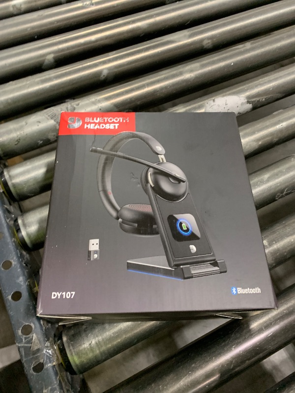 Photo 1 of Dytole Wireless Headset with Mic for Work-Bluetooth 5.3 Headset with Noise Cancelling, Wireless Headsets with 65Hrs Battery & 10Min Fast Charge, Smart Dock with Digital Display for PC/Computer/Teams