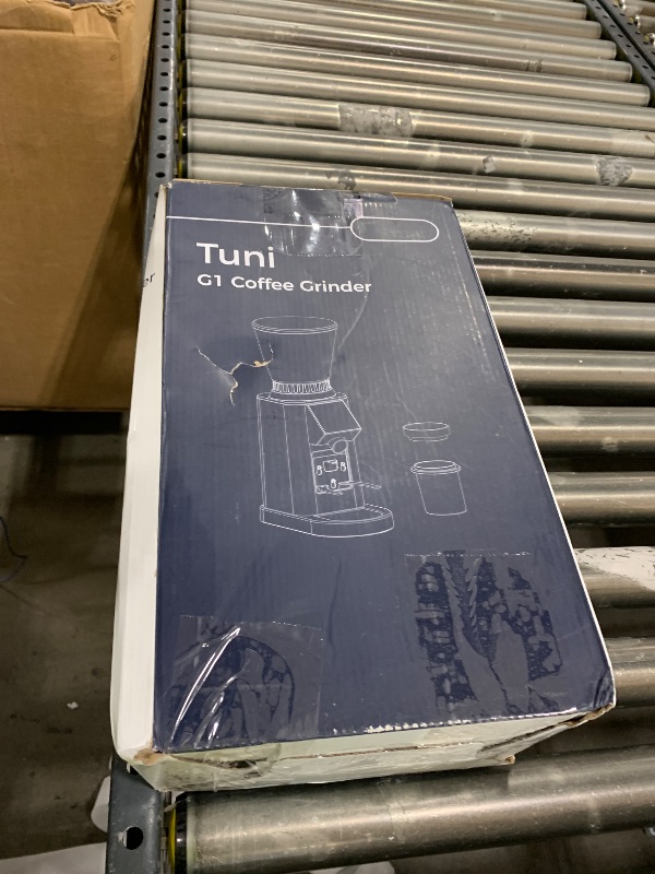 Photo 1 of Tuni G1 Conical Burr Coffee Grinder, 48 Grind Settings Anti-static Burr Mill, Precision Electronic Timer and LED Touchscreen for Espresso/Drip/Cold Brew/French Press, Stainless Steel, Ivory
