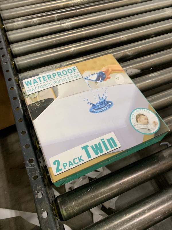 Photo 1 of 2 Pack Twin Size Premium Waterproof Mattress Protector, Soft Breathable Mattress Pad, Noiseless Waterproof Bed Cover - Stretch to 21" Fitted Deep Pocket Mattress Protection