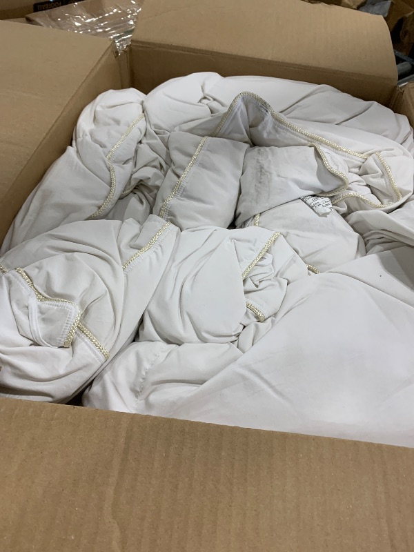 Photo 1 of APSMILE Lightweight All-Season Down Feather Fibers Comforter Super King, Duvet Insert for Hot Sleepers/Warm Sleepers -High Fill-Power Hotel Collection Comforter,Light Warmth (120"x120",White)