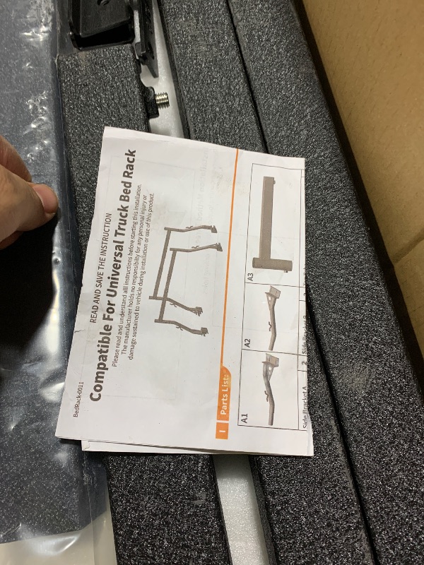 Photo 1 of Universal Truck Bed Ladder Rack, Non-Drilling, 900 LBS Load Capacity, Fit Most Truck Bed Ranging from 46" to 71" Wide, Extendable Heavy Duty Steel Cargo Rack for Kayak, Surfboard, Lumber, Ladder
