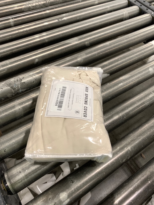 Photo 1 of Box Spring Cover King/Cal King Size - Jersey Knit & Stretchy Wrap Around 4 Sides Bed Skirt for Hotel & Home, Beige