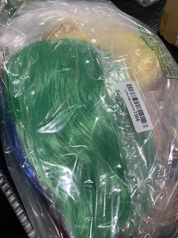 Photo 1 of PLULON 20 Pieces Party Wigs and Sunglass Set, Neon Short Bob Wig Sunglass Pack Costume Colorful Cosplay Wig Daily Party Hairpieces for Bachelorette Neon Party Favors, Halloween Decorations