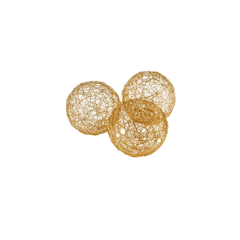 Photo 1 of Modern Day Accents 3377 3 in. Guita Gold Wire Spheres - Box of 3