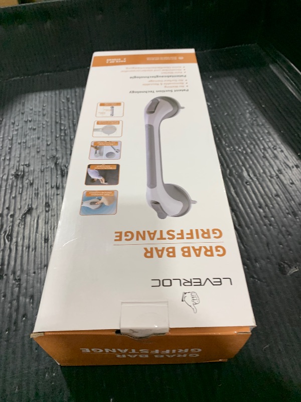 Photo 1 of LEVERLOC 2 Pack Shower Grab Bars for Bathtubs and Showers, Easy to Install Suction Shower Handles for Bathroom Removable Handrails for Seniors Elderly Heavy Duty Safety Grip Waterproof Drill Free Gray