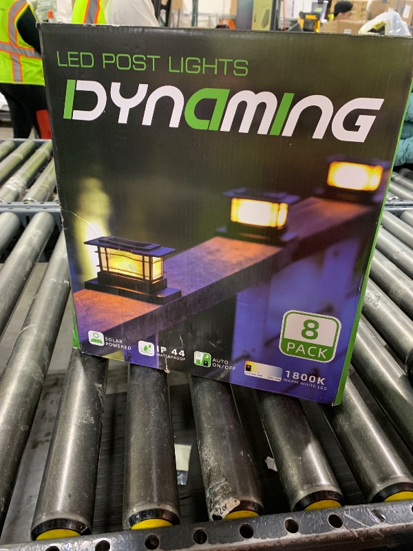 Photo 1 of Dynaming 8 Pack Solar Post Cap Lights Outdoor with Flickering Flame Light, Fence Post Solar Lights Fit for 4x4 5x5 6x6 Vinyl/Wooden Posts, High Brightness SMD LED Lighting Decor for Garden Deck Patio