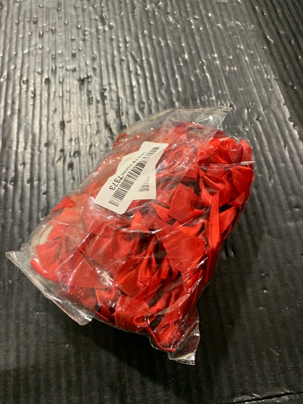 Photo 1 of 100 PCS Bows for Gift Wrapping, 2.75" Satin Ribbon Bows with Double-Sided Tape, Small Bows for Crafts, Bow Decor, Mini Bows Decorations for Party Baby Shower Birthday Wedding (Red)