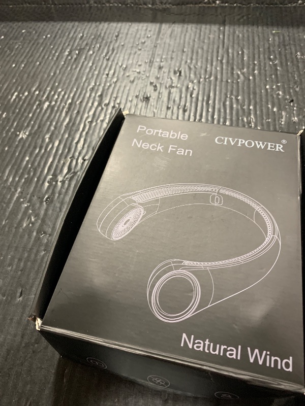 Photo 1 of CIVPOWER Neck Fan: Portable Personal Neck Cooling Rechargeable Bladeless Fan - Hands Free 3 Speed 4000 mAh Battery USB Operated Wearable Headphone Design - for Men Women Outdoor Indoor (White)