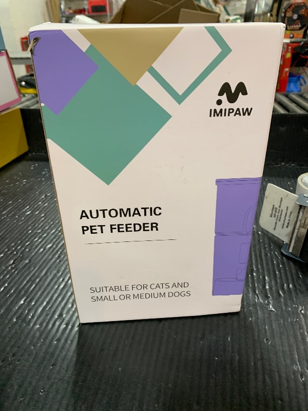 Photo 1 of IMIPAW Automatic Cat Feeders, 3L Timed Cat Dry Food Dispenser, Dual Power Supply, Programmable Portion Size, 1-6 Meals Per Day, Auto Pet Feeder for Cats and Small Dogs, with Desiccant Bags