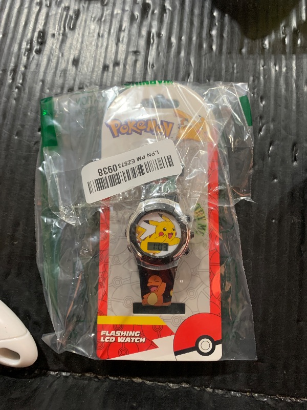 Photo 1 of Pokémon Light-Up Watch for Kids – Pikachu & Friends Themed, Digital LCD Display, Flashing Dial, Printed Strap Design, Metallic Case, Adjustable Band with Metal Buckle