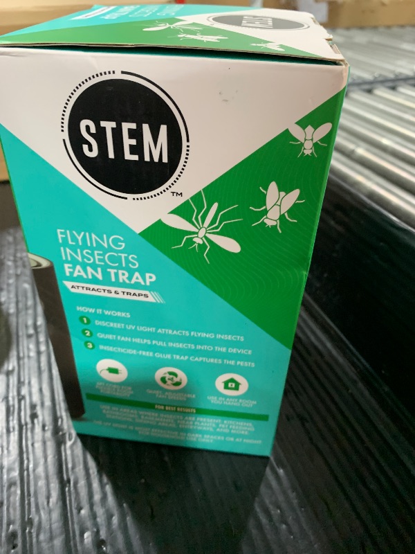 Photo 1 of STEM Flying Insect Fan Trap for Indoor Bug Control, Attracts Mosquitoes, Fruit Flies, and House Flies, Plug-in Fan with UV Light, Starter Kit Includes 1 Device and 5 Glue Traps