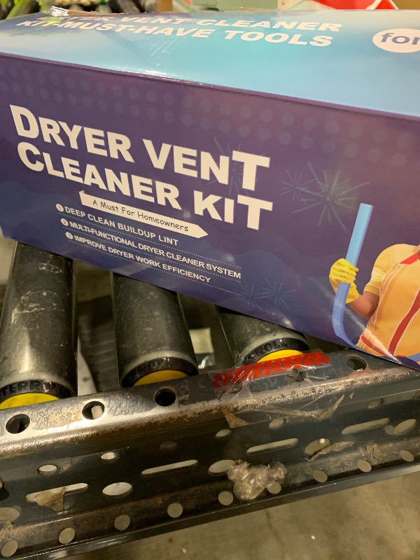 Photo 1 of Sealegend 37-Piece 33-Feet Dryer Vent Cleaner Kit, Dryer Cleaning Tools, Omnidirectional Dryer Lint Vacuum Attachment, Dryer Vent Brush, Universal Vacuum & Dryer Adapters (Blue)