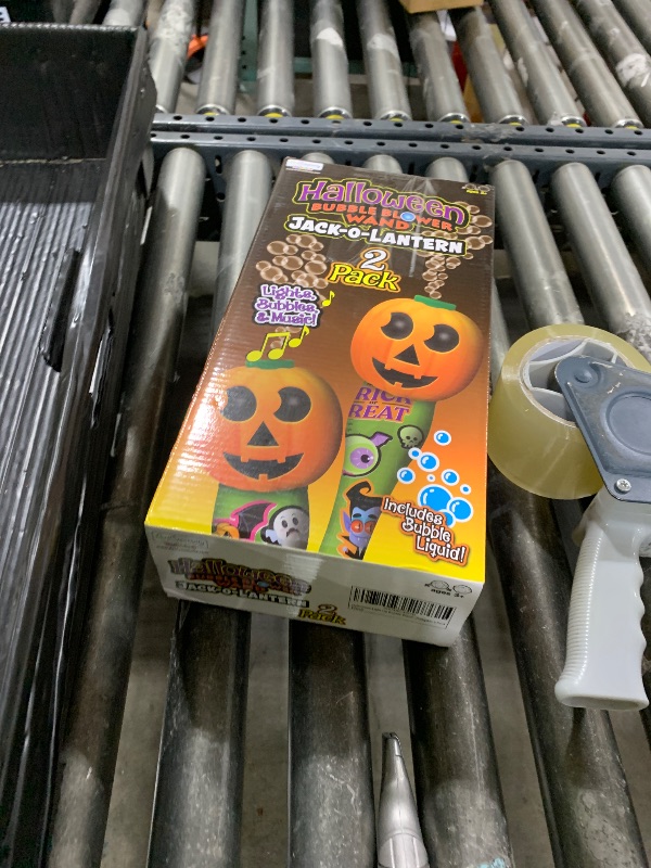Photo 1 of ArtCreativity Halloween Bubble Wand for Kids (2 Pack), 14" Light Up Pumpkin Bubble Wand with LED & Haloween Music, Halloween Boo Basket Stuffers for Kids, Haloween Toys for Toddlers