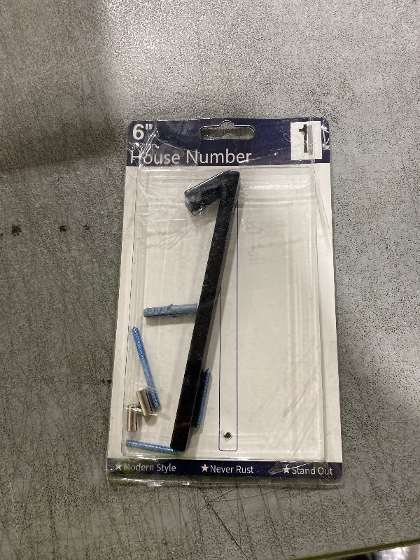 Photo 1 of 6" Stainless Steel Floating House Number 1, Metal Modern House Numbers, Mailbox Decor Number with Nail Kit, Coated Black, 911 Visibility Signage (Large 1)