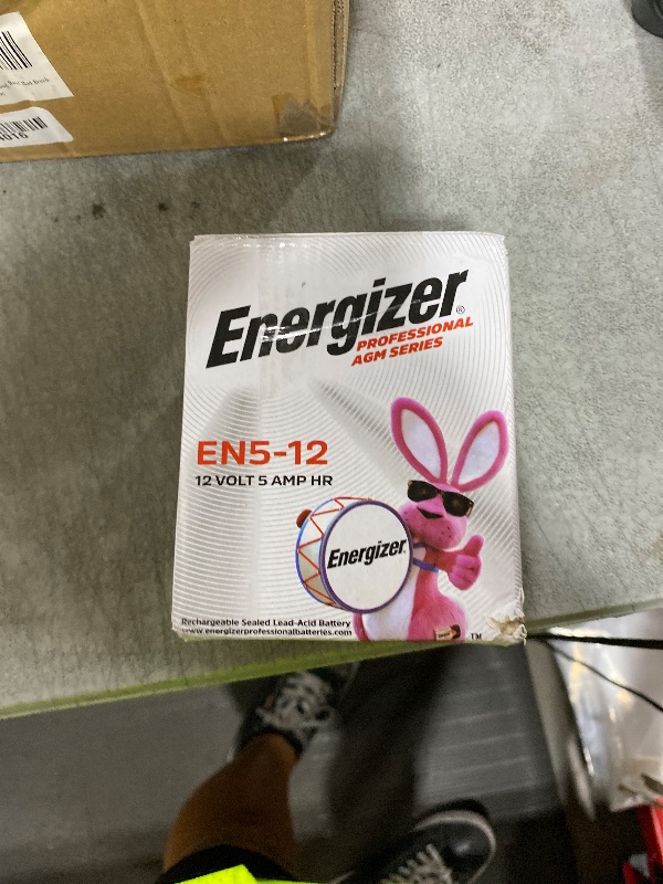 Photo 1 of Energizer EN5-12, 12 Volt 5 Amp Hr, Long Lasting Sealed Lead Acid AGM Rechargeable Battery Ideal for Use in Garage Door, Alarm Panels, Kids Ride On, Backup Power, and More