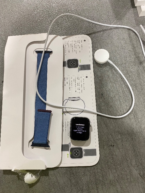 Photo 1 of Apple Watch SE (2nd Gen) [GPS 40mm] Smartwatch with Silver Aluminum Case with Winter Blue Sport Loop. Fitness & Sleep Tracker, Crash Detection, Heart Rate Monitor, Carbon Neutral