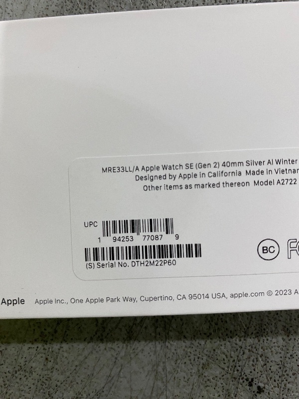 Photo 1 of Apple Watch SE (2nd Gen) [GPS 40mm] Smartwatch with Silver Aluminum Case with Winter Blue Sport Loop. Fitness & Sleep Tracker, Crash Detection, Heart Rate Monitor, Carbon Neutral