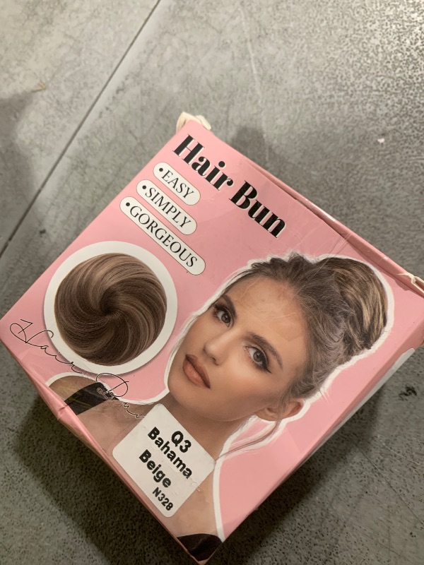 Photo 1 of SARLA Hair Bun Extension Synthetic Drawstring Updo Fake Ballet Bun for Women Lady Donut Chignon Bahama Beige