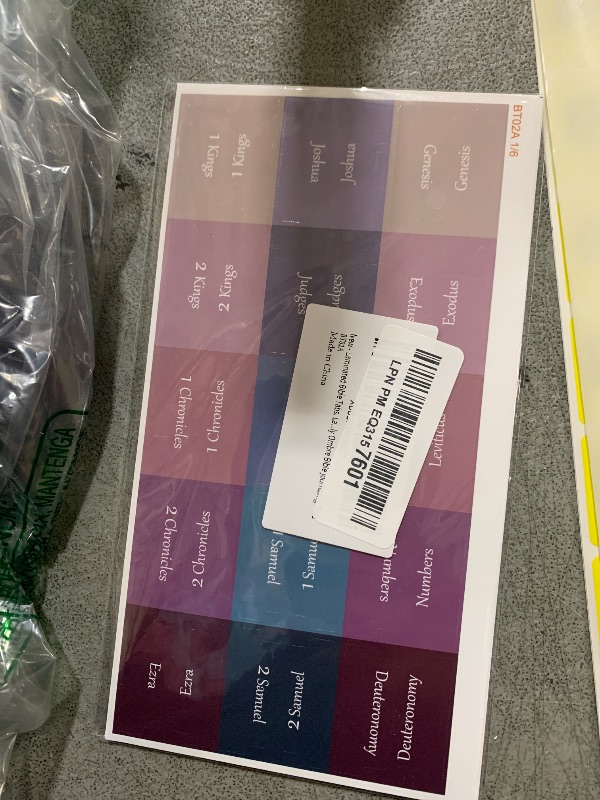 Photo 1 of Thinkor Laminated & Repostion Bible Tabs, Large Print Christian Gift for Women and Men, Easy to Read and Apply Bible Journaling Tabs (Purple & Pink Print)