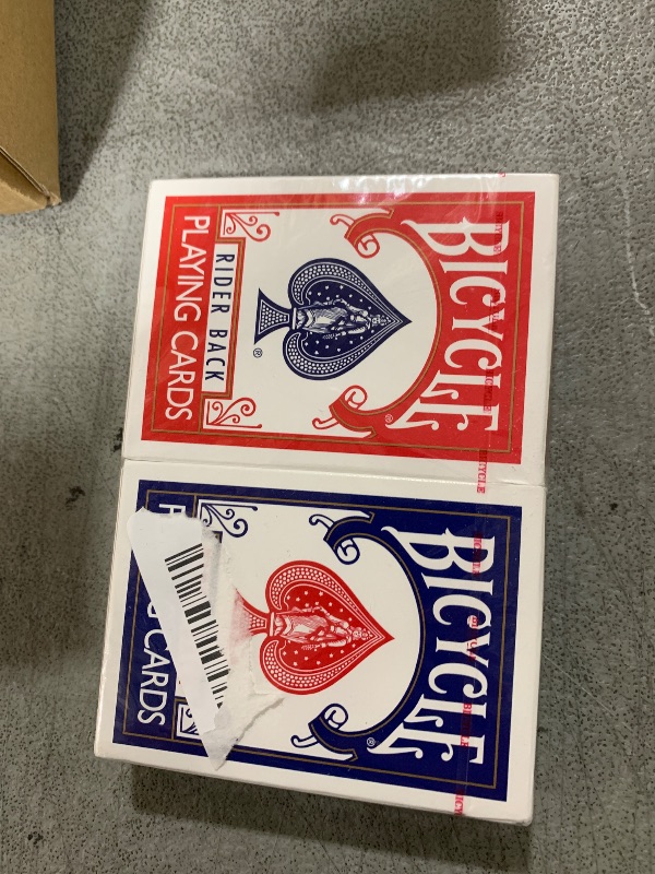 Photo 1 of Bicycle Rider Back Playing Cards, Standard Index, Poker Cards, Premium Playing Cards, Red & Blue, 2 Count (Pack of 1)